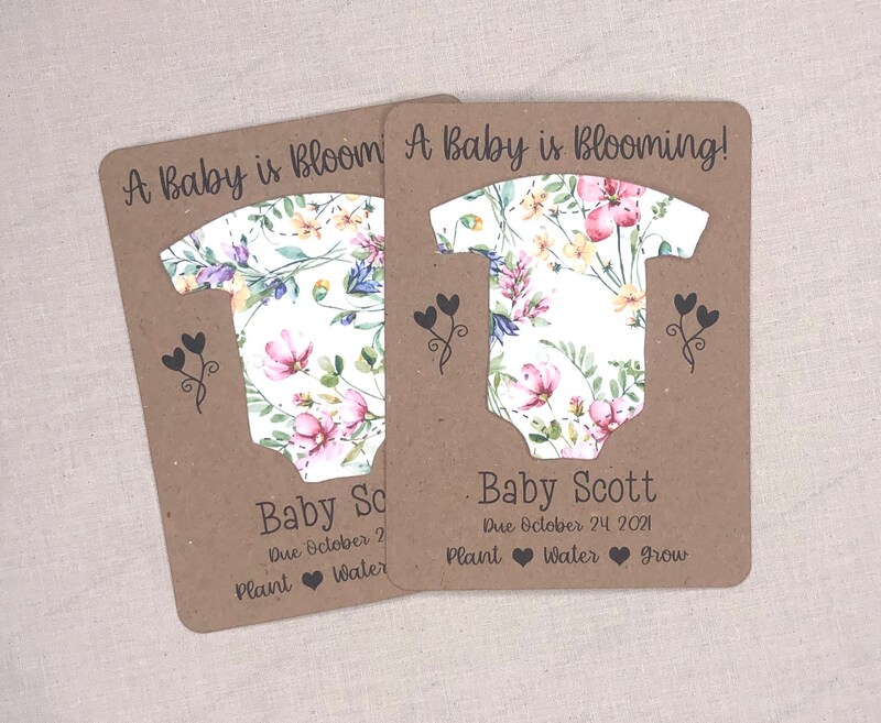 Meadow Wildflowers Bodysuit Baby Shower Favors (Set of 12)